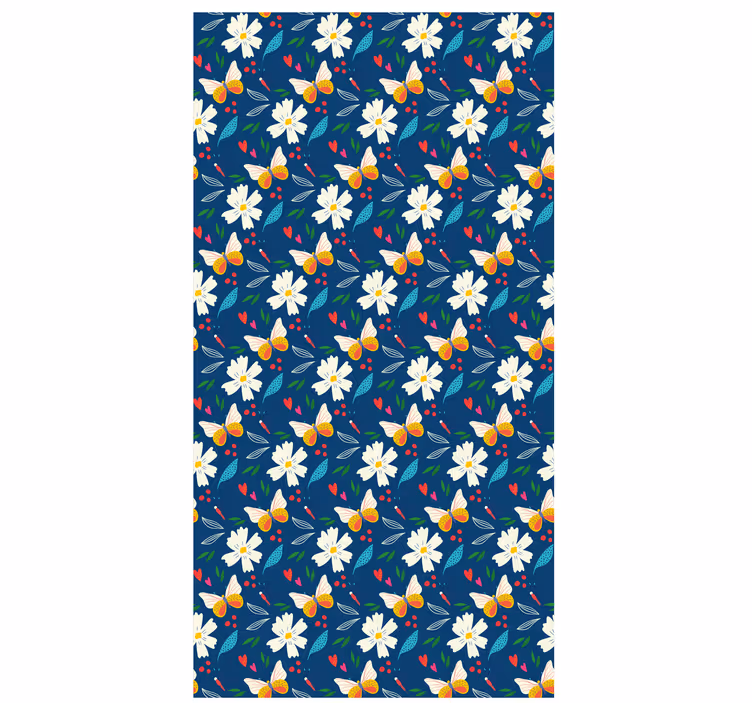 Floral Pattern Design flowers and plants roller blind - TenStickers