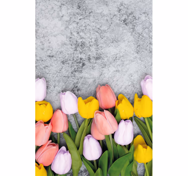 Vibrant Tulip Bloom flowers and plants roller blind - TenStickers