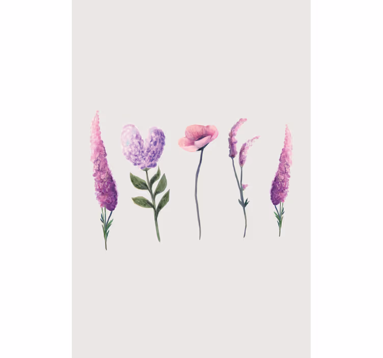Purple Flower drawings  Flower blind - TenStickers