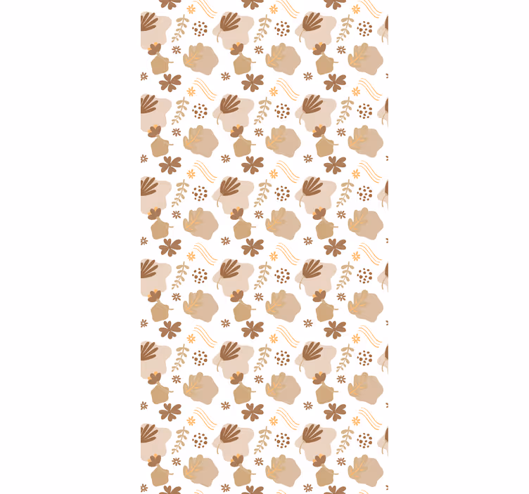 Organic beige pattern flowers and plants roller blind - TenStickers