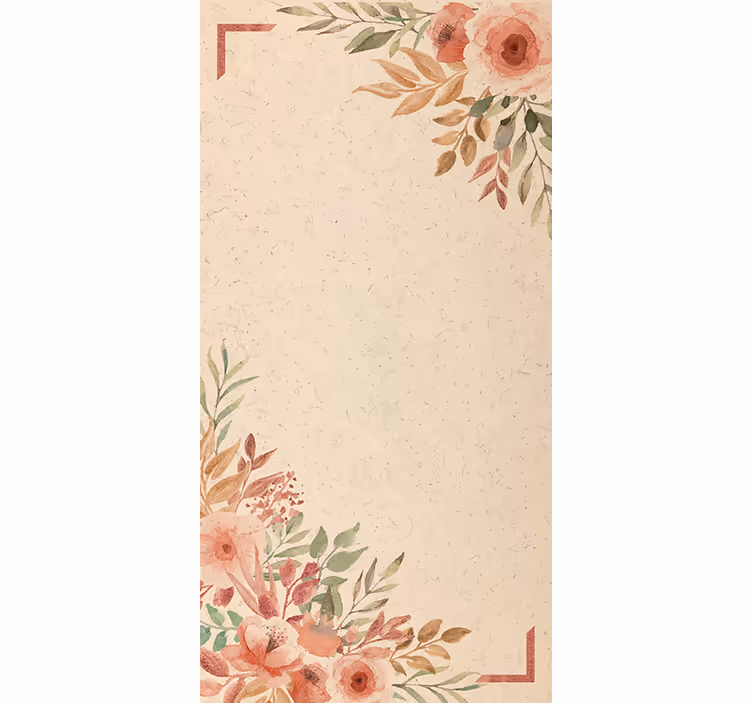 Charming beige border flower roller blind - TenStickers