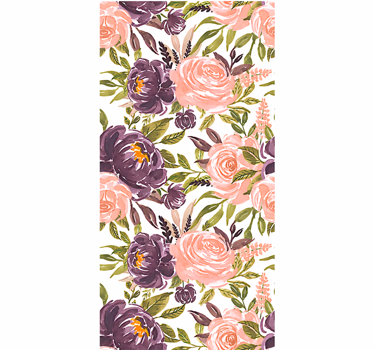 Charming aquarella blooms living room roller blind - TenStickers