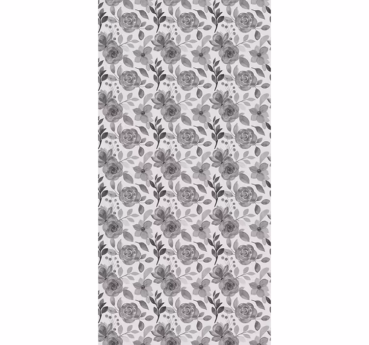 ELEGANT GRAY FLORALS flower roller blind - TenStickers