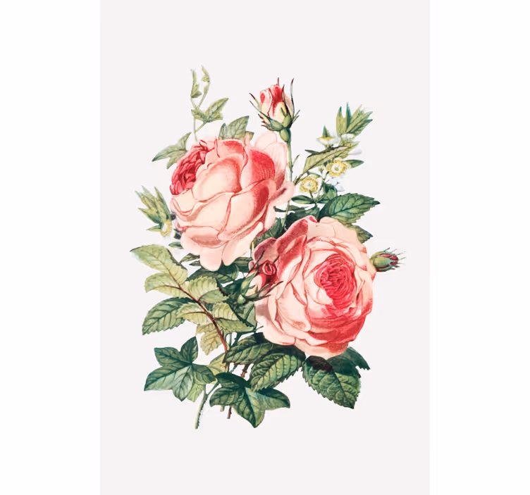 Romantic rose blooms flowers and plants roller blind - TenStickers