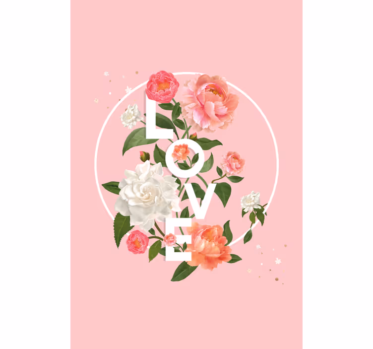 Floral love badge Flower blind - TenStickers