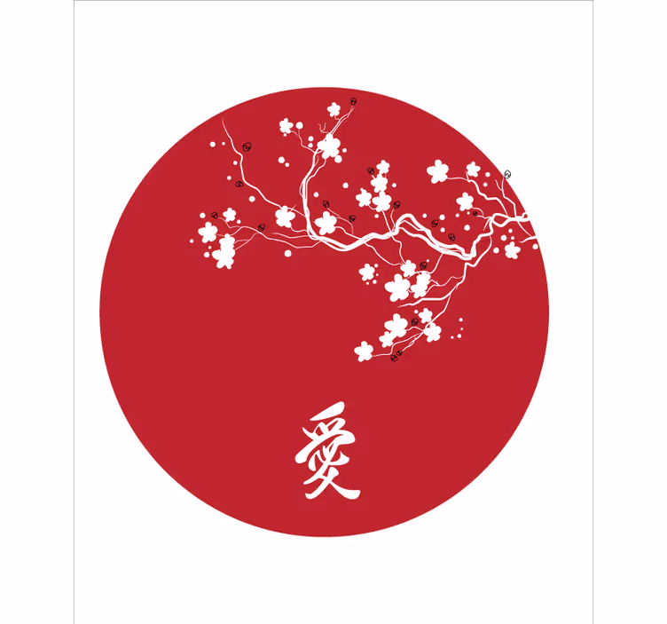 Japanese cherry circle flower roller blind - TenStickers