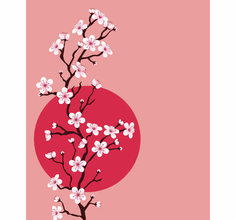 Sakura Blossom Stem flowers and plants roller blind - TenStickers