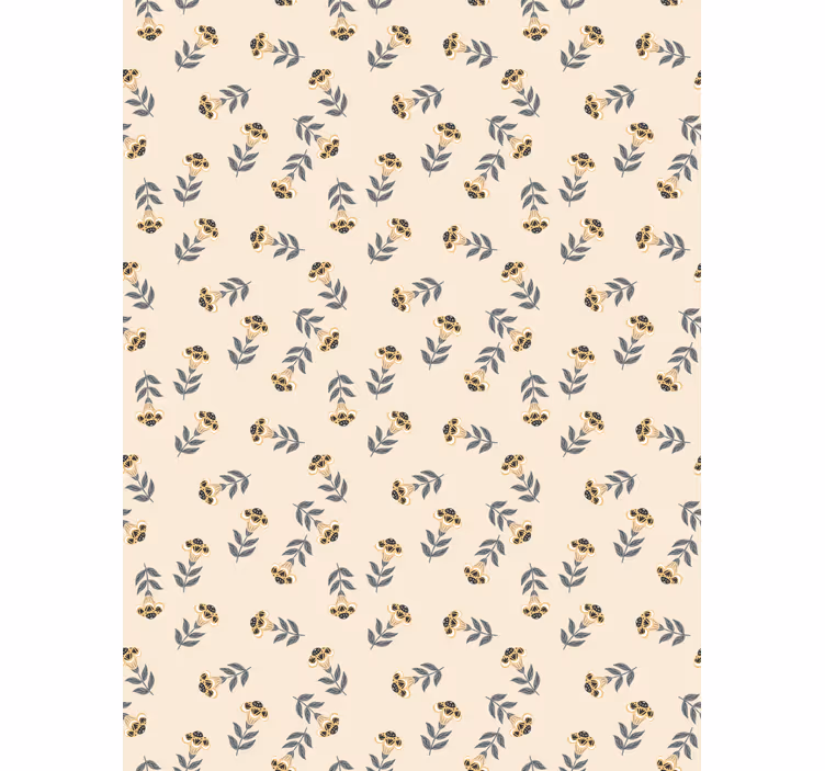 Beige minimalistic pattern flowers and plants roller blind - TenStickers