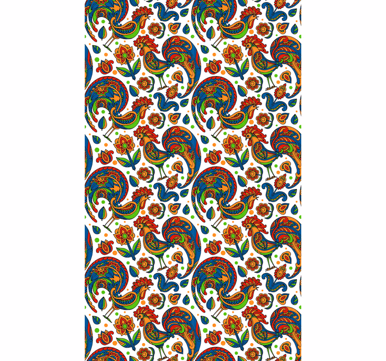 Colorful roosters animal roller blind - TenStickers