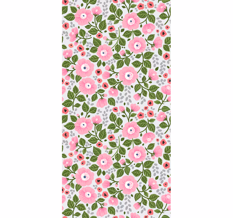 Pink blooms garden flowers and plants roller blind - TenStickers