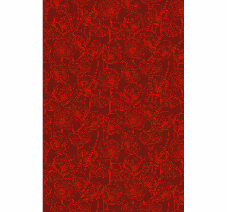 Intricate red pattern flower roller blind - TenStickers