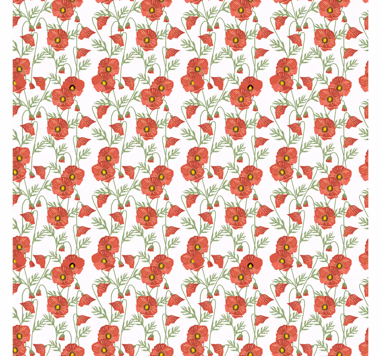 Red Poppy Pattern flower roller blind - TenStickers