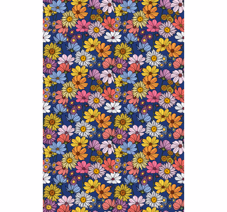 Colorful spring arrangement flowers and plants roller blind - TenStickers