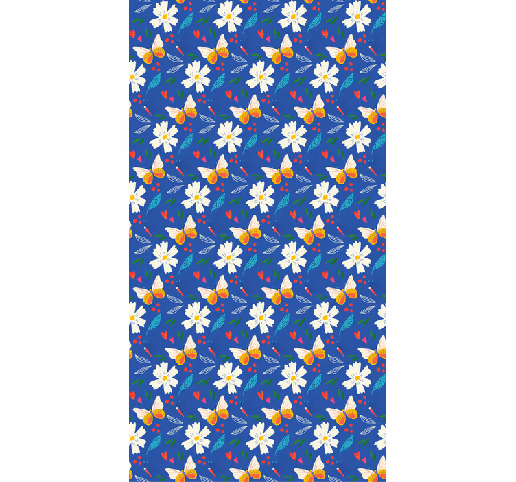 Daisies and Butterflies flowers and plants roller blind - TenStickers