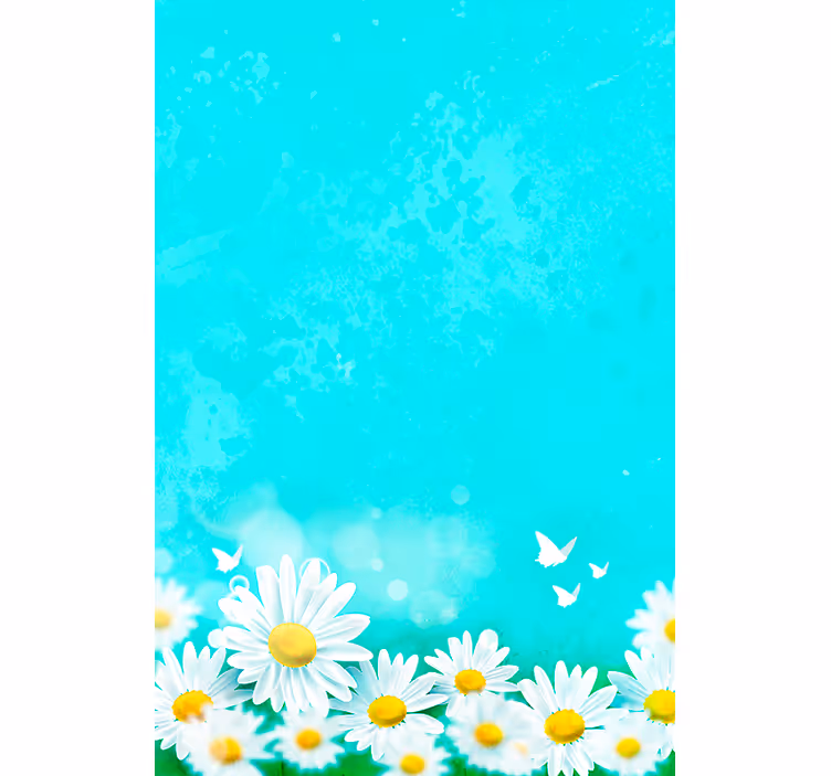 Daisies with Butterflies flowers and plants roller blind - TenStickers