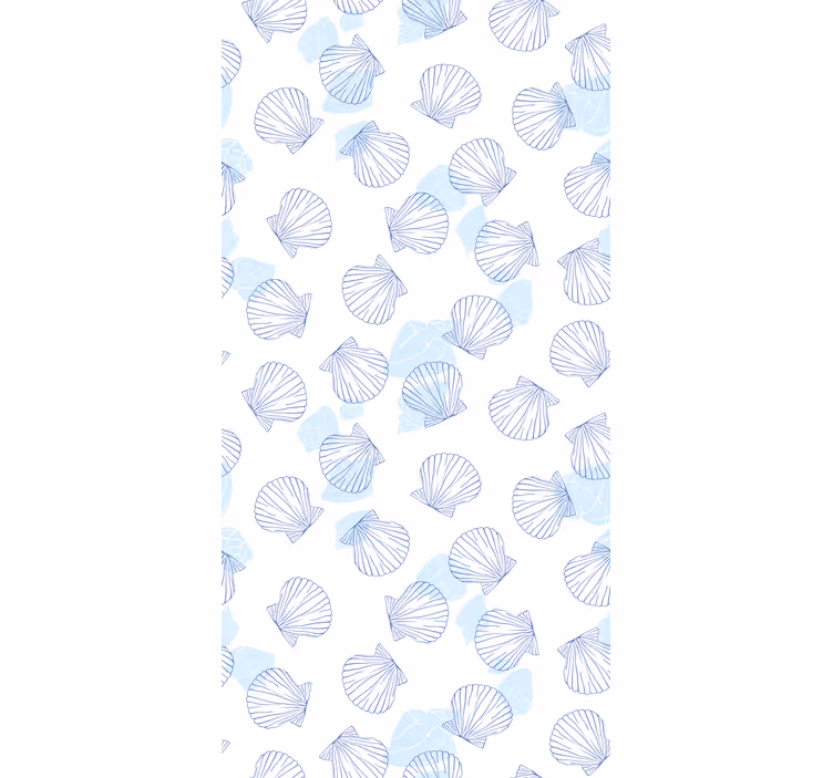 Blue seashell pattern animal roller blind - TenStickers