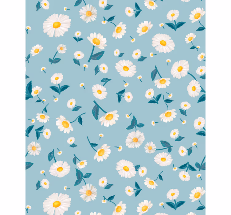 Daisy Blue Pattern flowers and plants roller blind - TenStickers