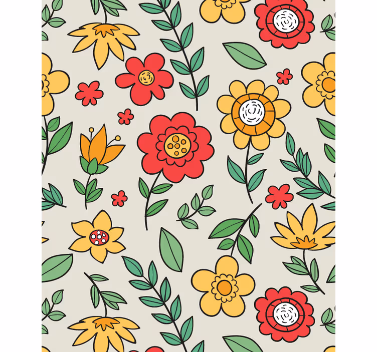 Vivid colourful pattern flower roller blind - TenStickers