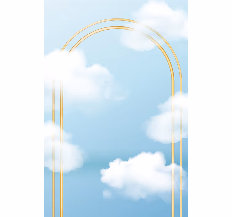 Golden arching pattern cloud roller blind - TenStickers