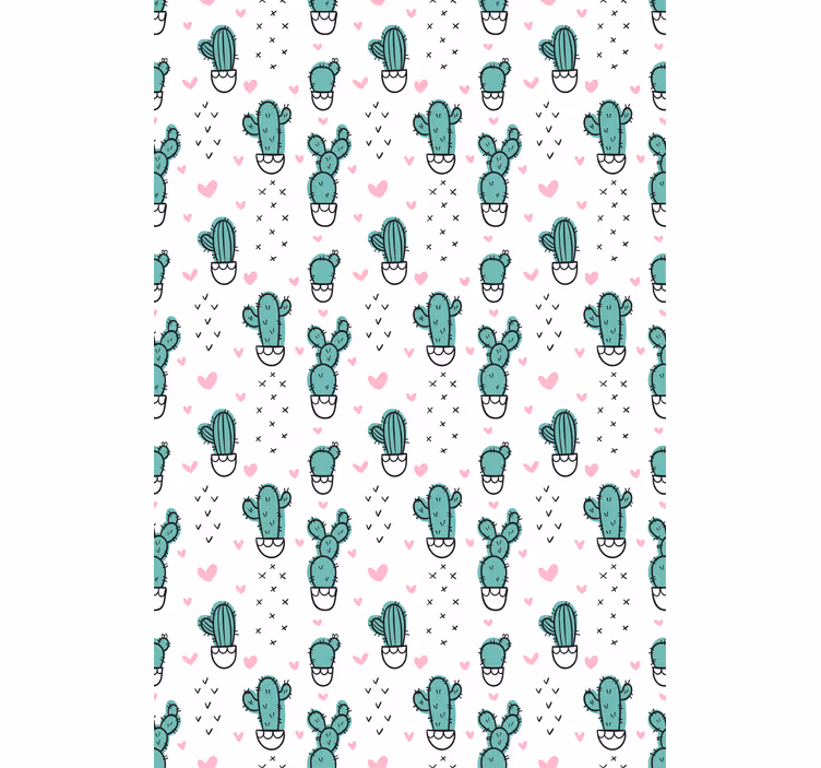 Cactus roller blind with delightful heart design - TenStickers