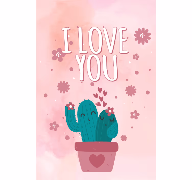 Valentine's day lovely cactus bedroom blind - TenStickers