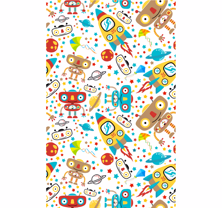 Futuristic with robots theme Childrens blind - TenStickers