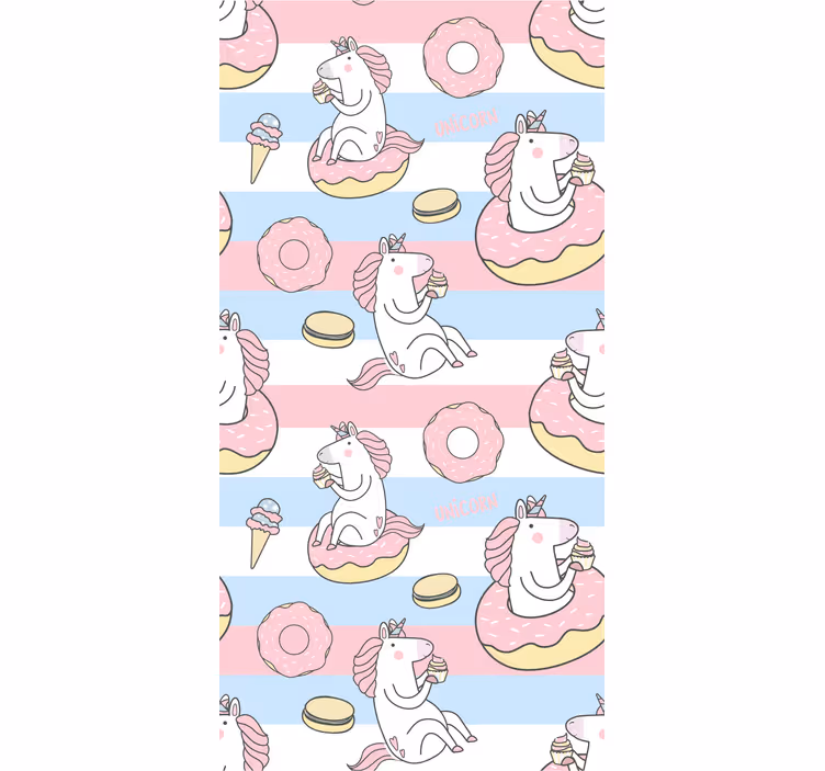 Unicorn Dessert Delights fun roller blind - TenStickers