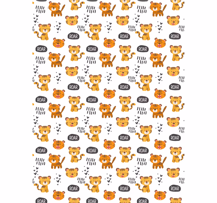 Baby tigers roaring children room roller blind - TenStickers