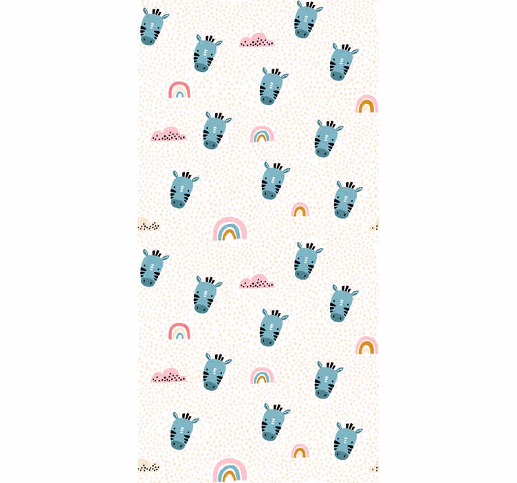 Blue zebras and rainbows children room roller blind - TenStickers
