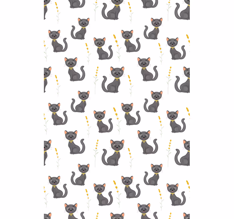 Black Cats Pattern animal roller blind - TenStickers
