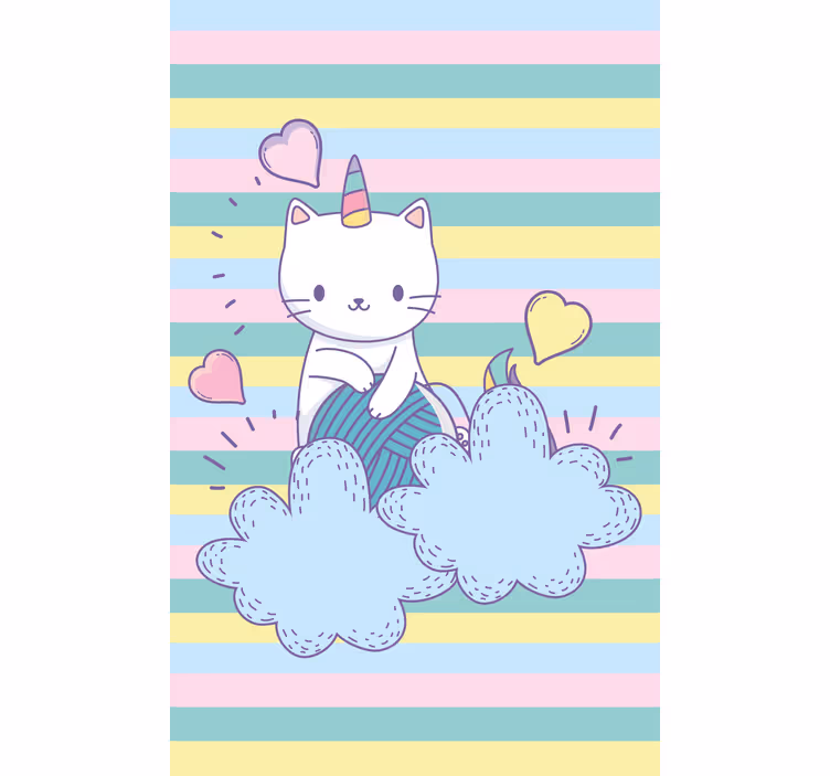 Unicorn cat on clouds Childrens blind - TenStickers