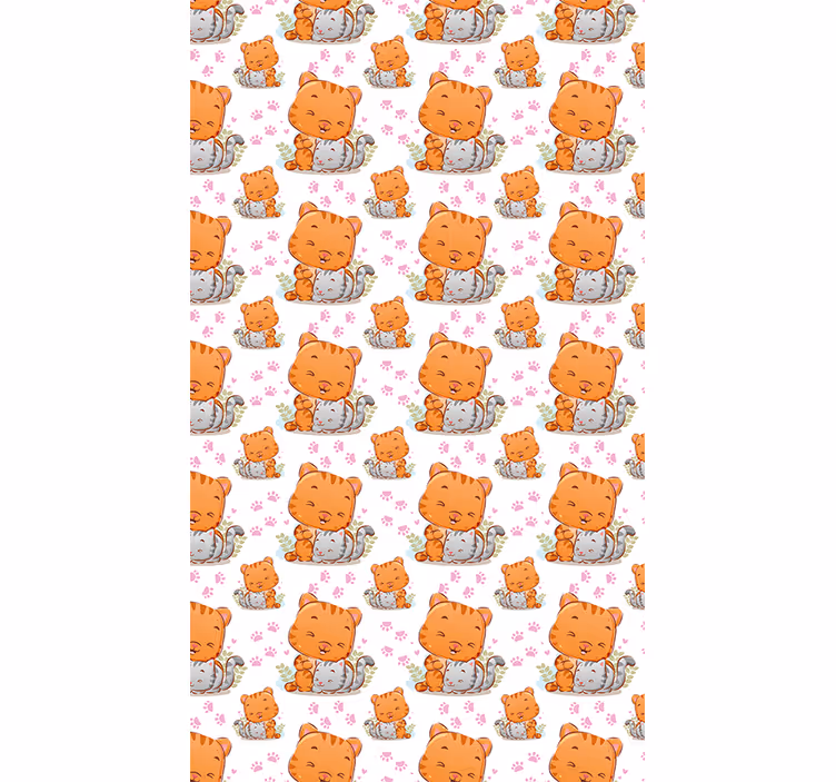 Baby cat patterns children room roller blind - TenStickers