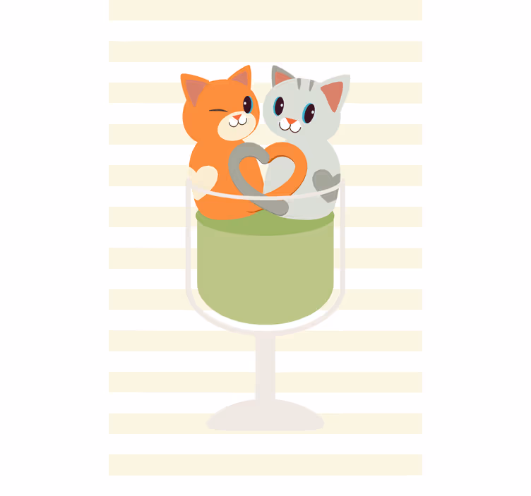 Cute Cat Companions animal roller blind - TenStickers