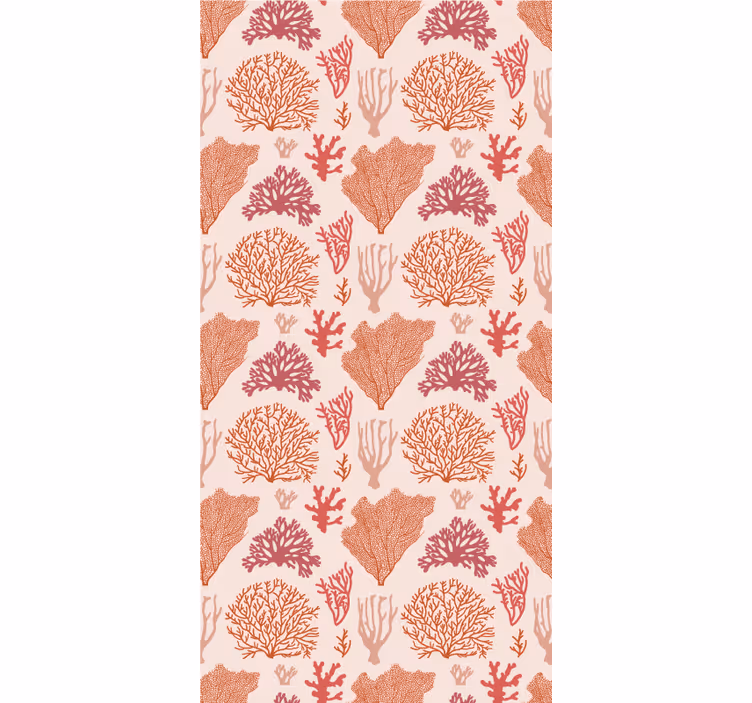 Coral Botanical Pattern flowers and plants roller blind - TenStickers