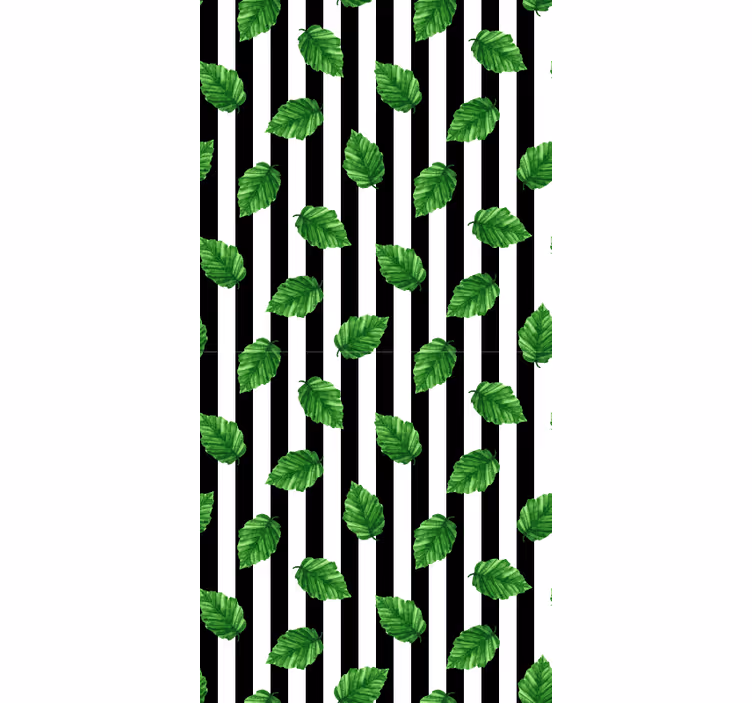 Leafy Striped Pattern flowers and plants roller blind - TenStickers