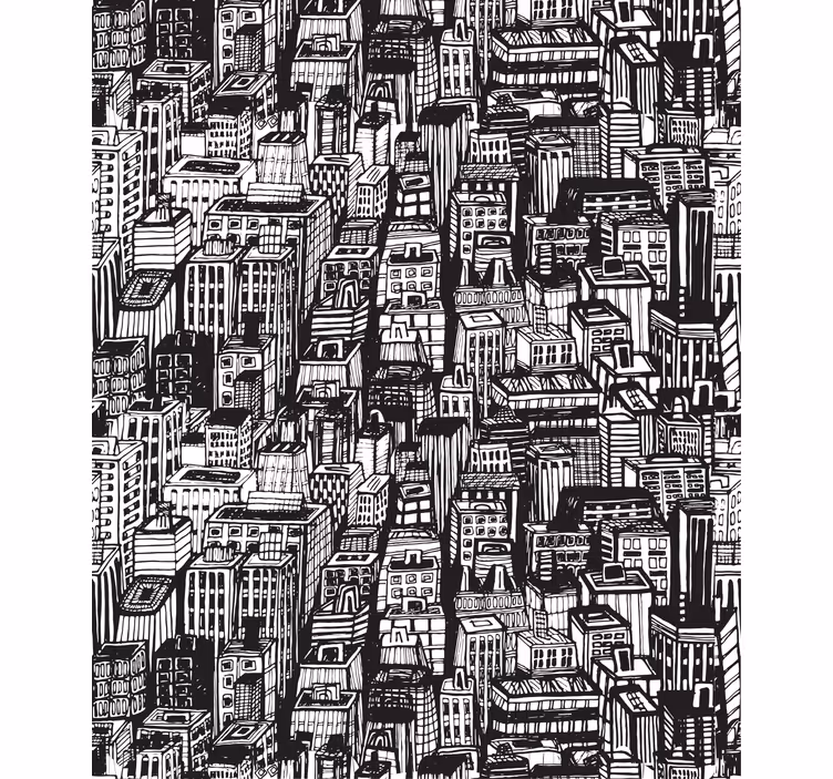 City Skyline Overview world map roller blind - TenStickers