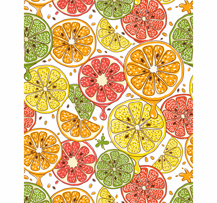 Citrus slice pattern kitchen roller blind - TenStickers