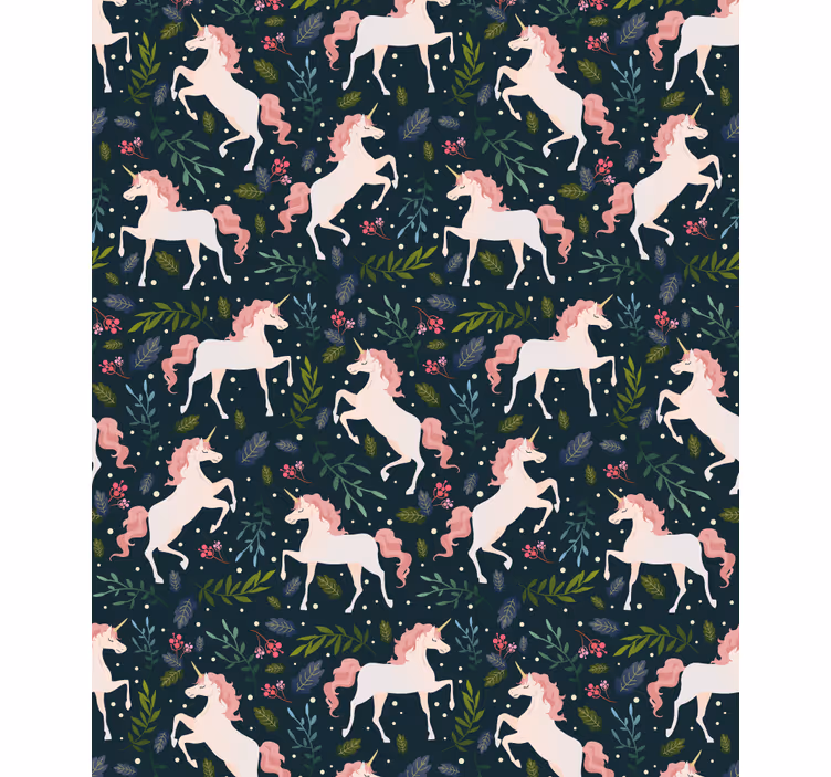 Realistic unicorn pattern children room roller blind - TenStickers
