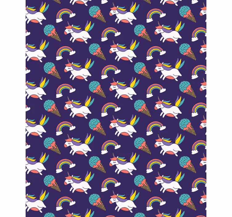 Unicorns and Rainbows children room roller blind - TenStickers