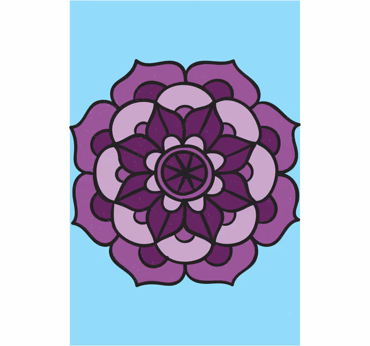 Intricate purple flower flower roller blind - TenStickers