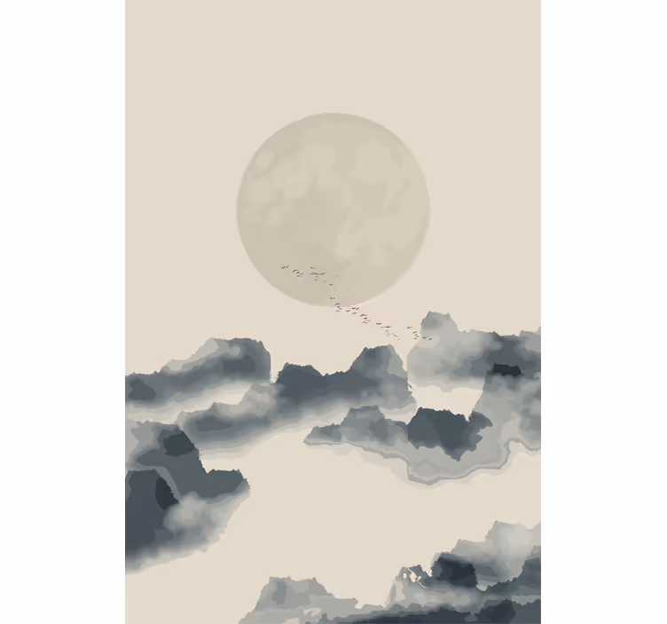 Japandi cloud ship Original roller blind - TenStickers
