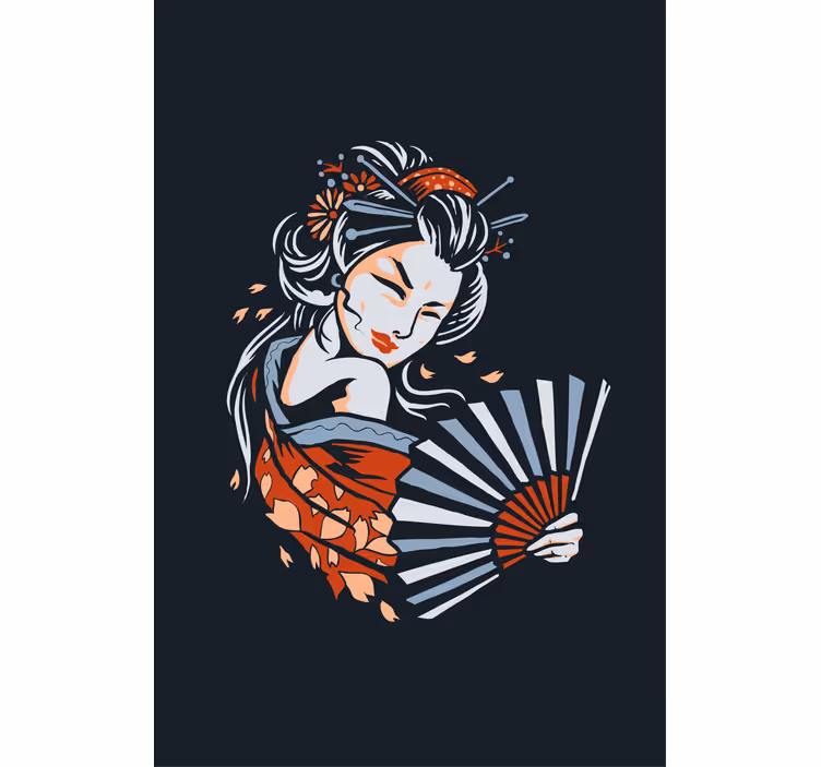 Artistic japanese geisha Original roller blind - TenStickers
