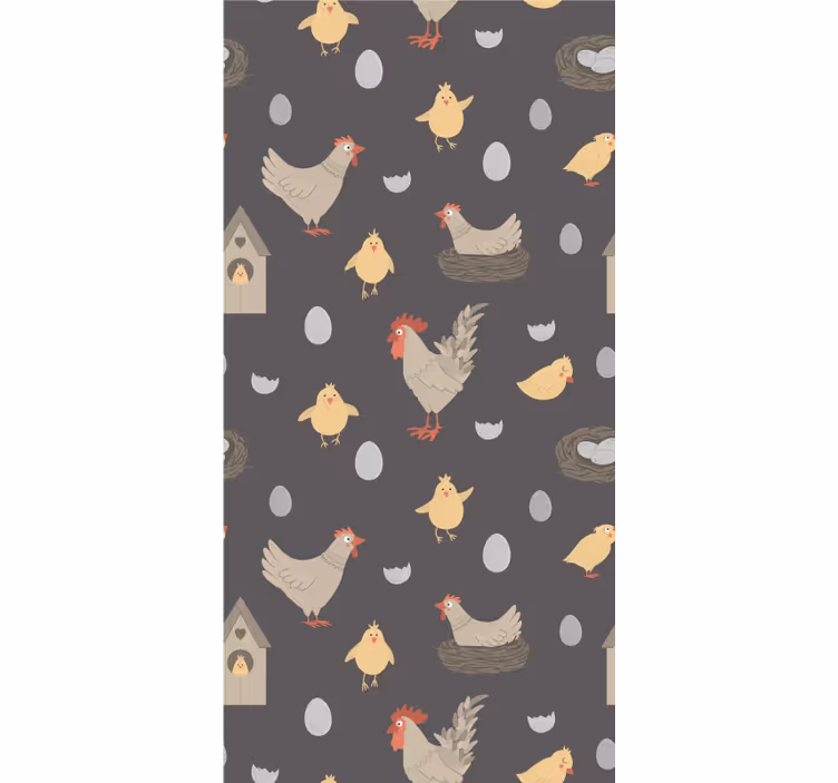 Chickens and Eggs Motif animal roller blind - TenStickers