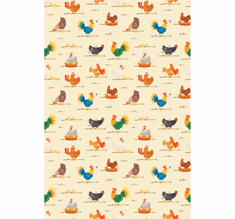Chicken cartoon characters pattern animal blind - TenStickers