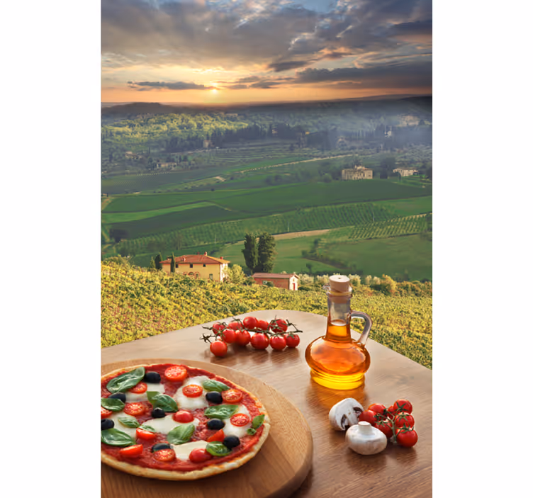 Tuscan tomatoes views Fruit and vegetable blind - TenStickers