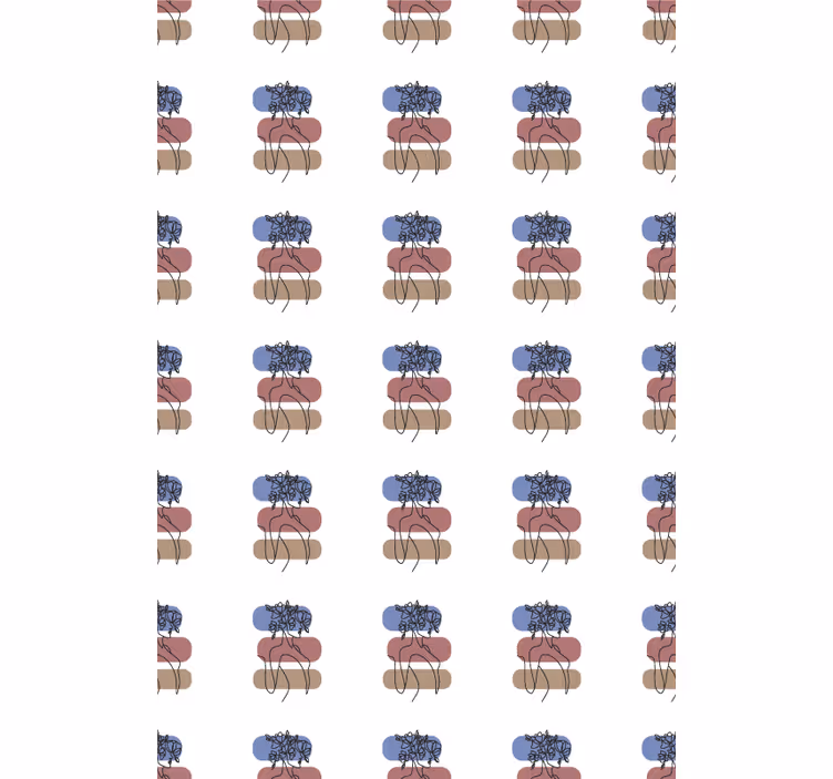 Geometric woman design flower roller blind - TenStickers
