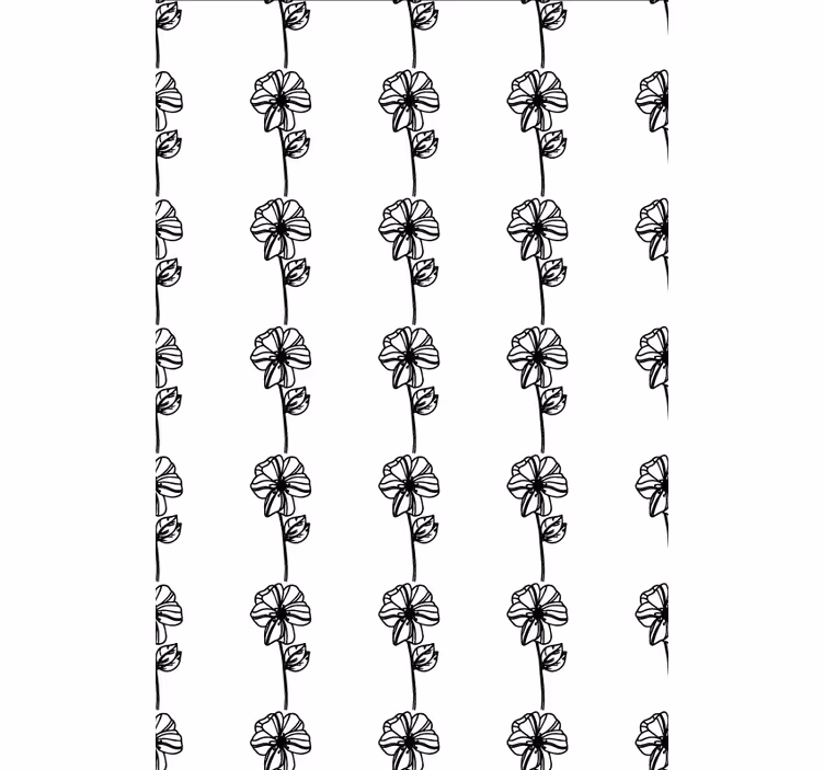Black vertical flowers flower roller blind - TenStickers