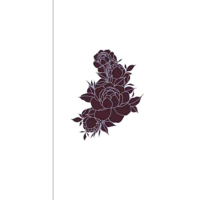 Graceful black roses flower roller blind - TenStickers