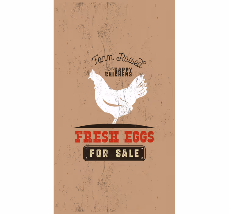 Fresh eggs white chicken Various animal blind - TenStickers