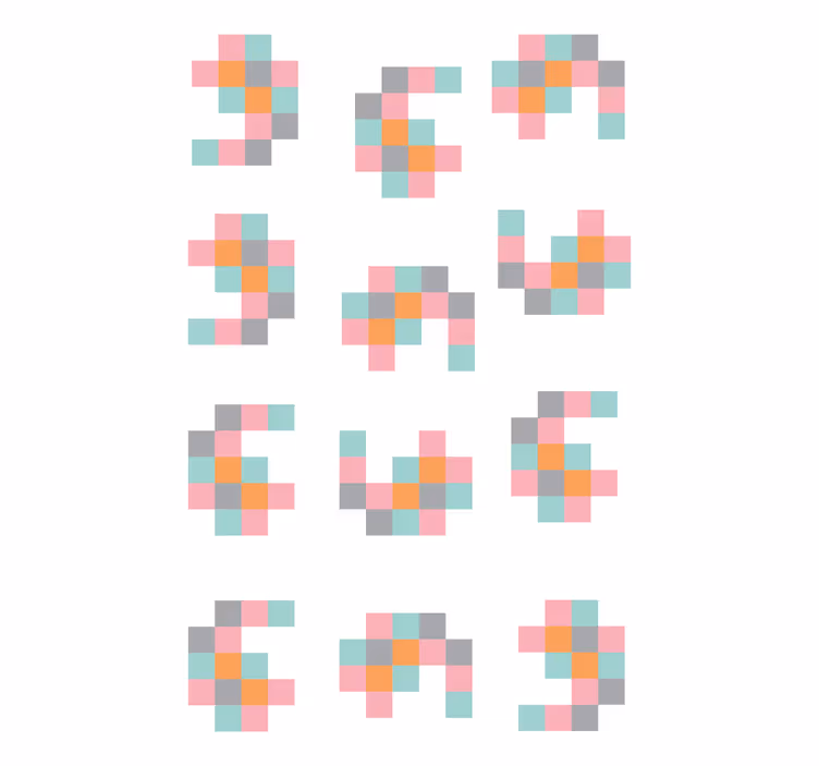 Pixelated geometric patterns original roller blind - TenStickers